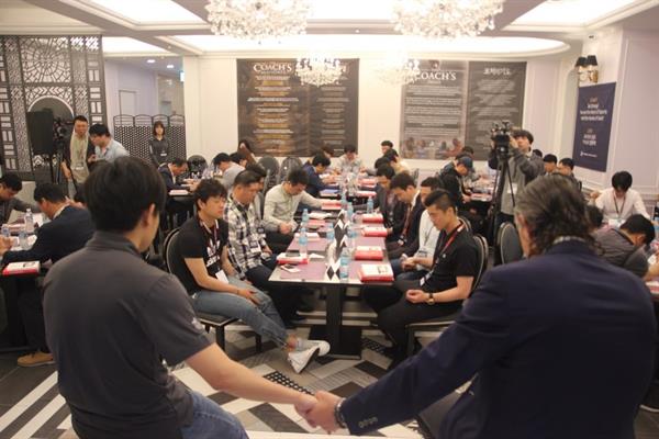 Prayer at Coaches Breakfast Korea Prayer at Coaches Breakfast Korea