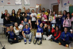 Athens High School came in second, matching collection enthusiasm at a Huddle meeting.